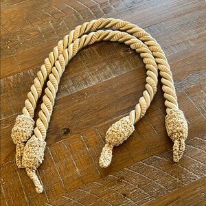 Drapery tiebacks Twisted Rope Belt in Beige